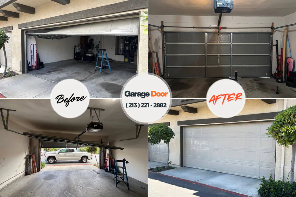 Before and after: garage door repair West Odessa, TX
